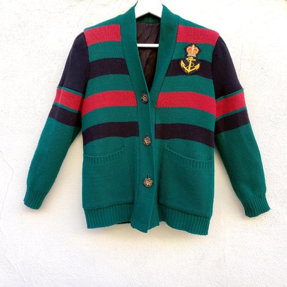 Vintage 90s Striped Designer Style Cardigan - Picture 2 of 10